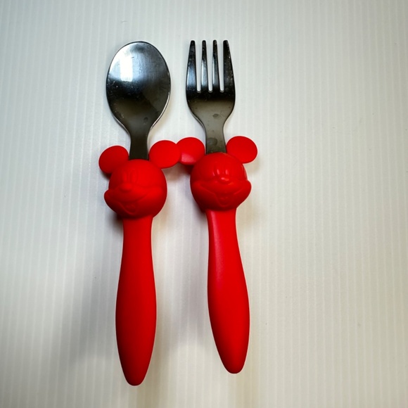 Disney Eats Toddler Mickey Minnie Mouse Spoon & Fork Flatware Set with case - Picture 2 of 7